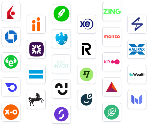 investing platforms logos showcased in a grid